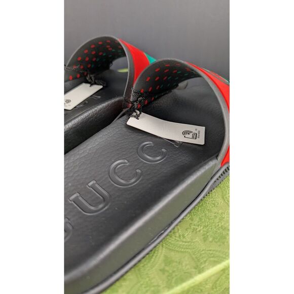 NIB MENS GUCCI SANDALS SLIDES INTERLOCKING GG RUBBER CLASSIC - Picture 5 of 12